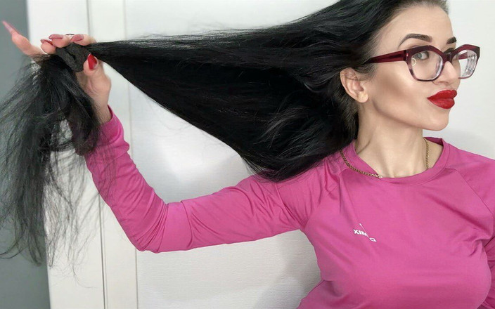 Julia domaina: Meine lange brünette haaranbetung