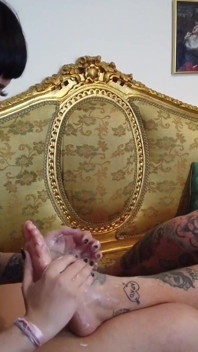 Foot massage for tattooed women 1