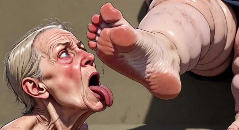 YOUR BEST FANTASY: Old Granny Sucking Fat BBW Feet - Extremely Horny Foot Worship