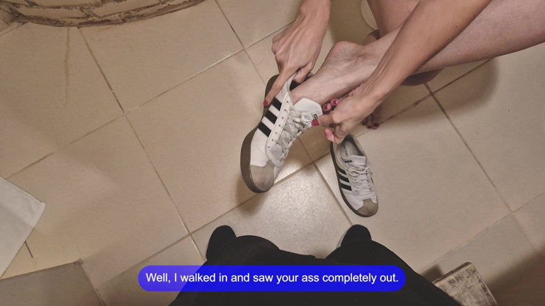 Branquinha De Leite: Gym Bathroom Surprise - She Got Caught with Ass Out &amp; Took...