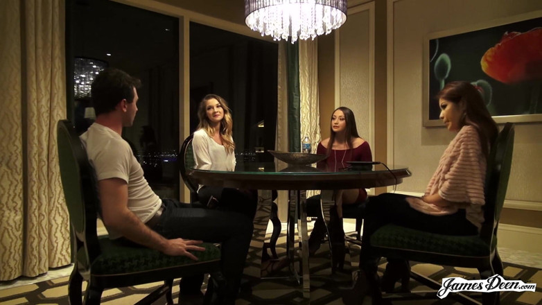 James Deen: Avi Love, Bambi, Sami Parker in reverse gangbang action with...