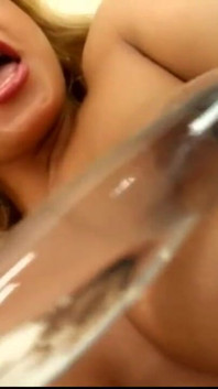 Blonde tests new dildo