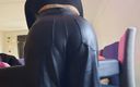 Mistress Meley: Urinate on toilet in leather pants