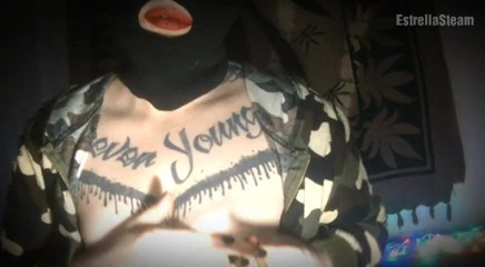 Estrella Steam: Girl with a Mask Touches Her Tits and Smokes