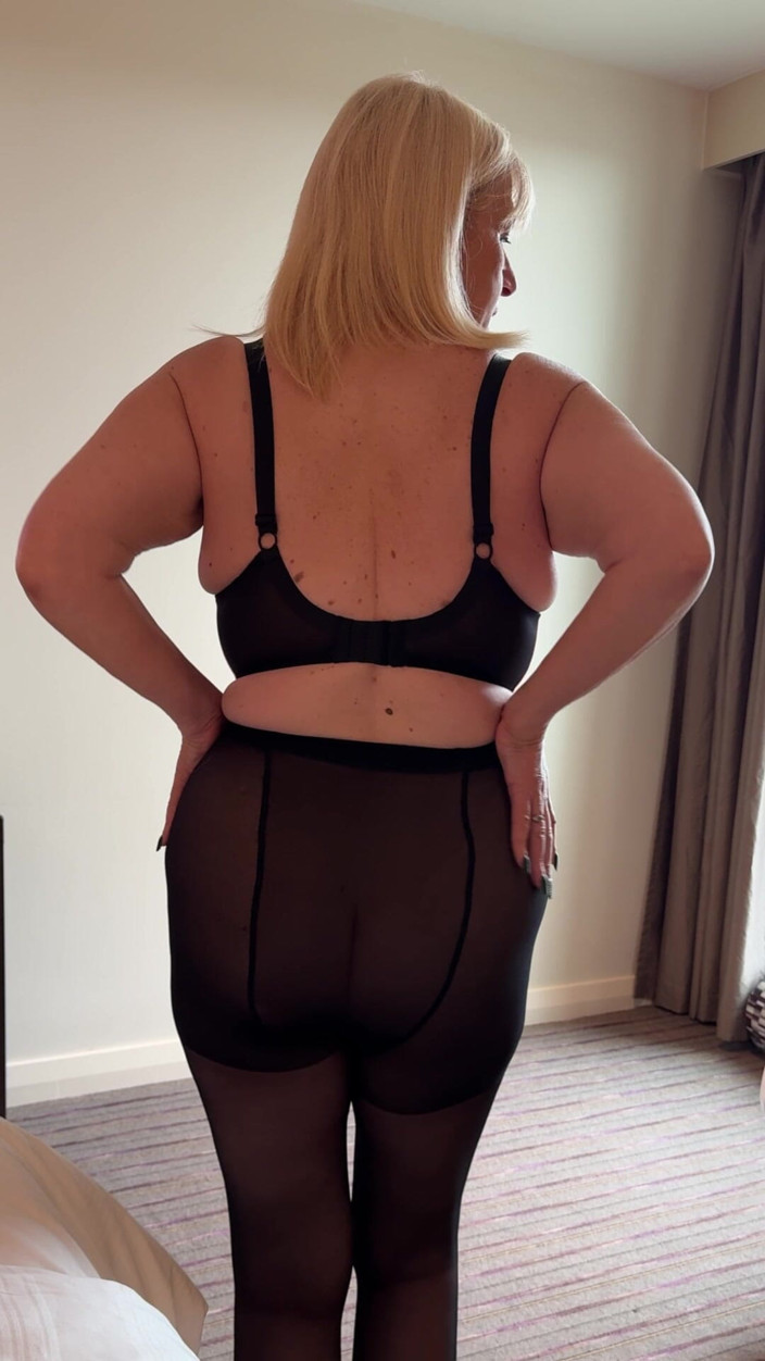 catherinecan69: Black Sheer Tights and a Little Hole Ready for Your...