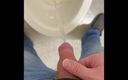 Dix Galore: Uncut Gay Bear Pisses in the Toilet and on Himself...