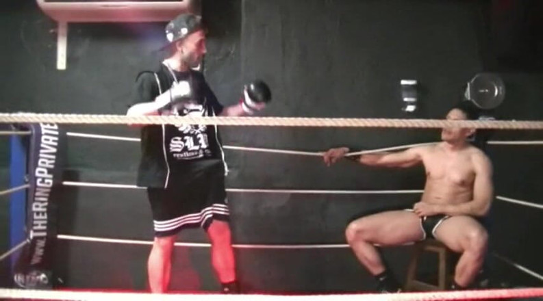 Gaybareback: XXL top fuck bareback stepdaddy latino in a boxing ring