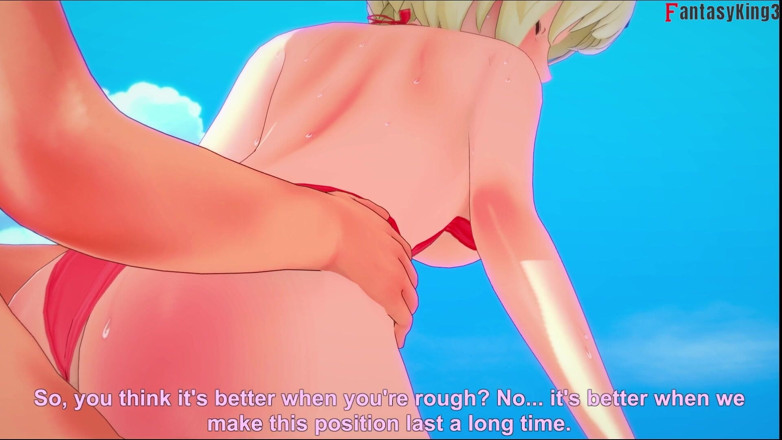 Fantasy king: Burnice Bikini Blowjob on the Beach - 2 - Zenless Zone Zero (zzz)