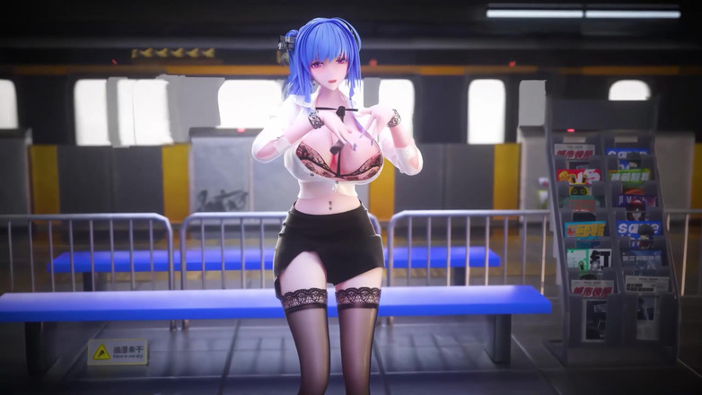 MikuMotion: オフィスレディ制服;ペンシルスカート;レースThong;書記