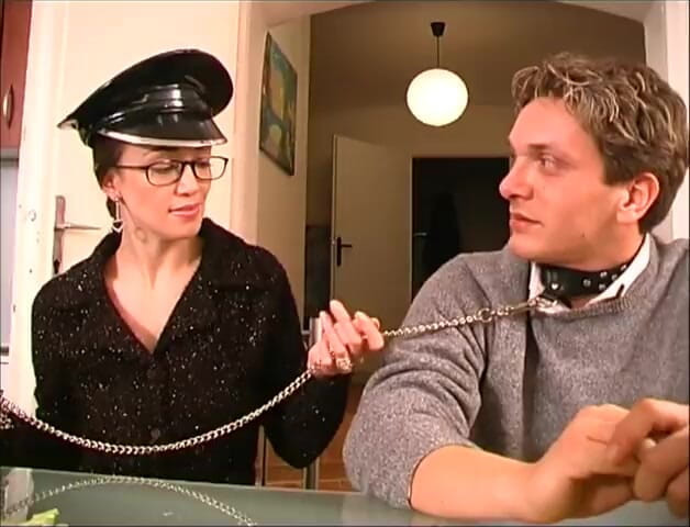 Old PIGS XXX: Sexy brunette babe big dick sucking in the kitchen...cum in...