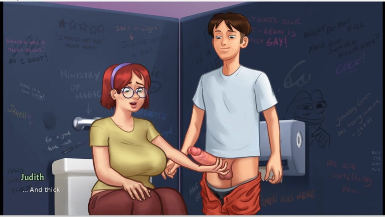 XXX Games Bunk: Summertime Saga - Gameplay - Roleplay - Taboo - Judith Big Saggy Boobs Pressing...