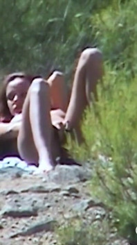 Amateur in the nude sunbath covered