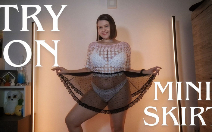 Tina Angel: Sheer Mini Skirt Try-on: Three Transparent Looks on Curvy Body
