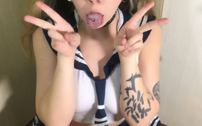 Sweet Sansarella: Schulmädchen Mit High Heels Mit Nasenecke. Ahegao Gesicht Und Duoble...