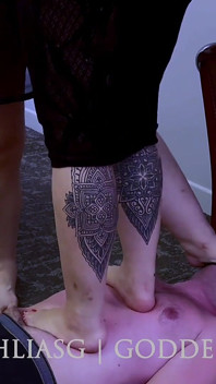 Femdom Barefoot Trampling Slave Punishment