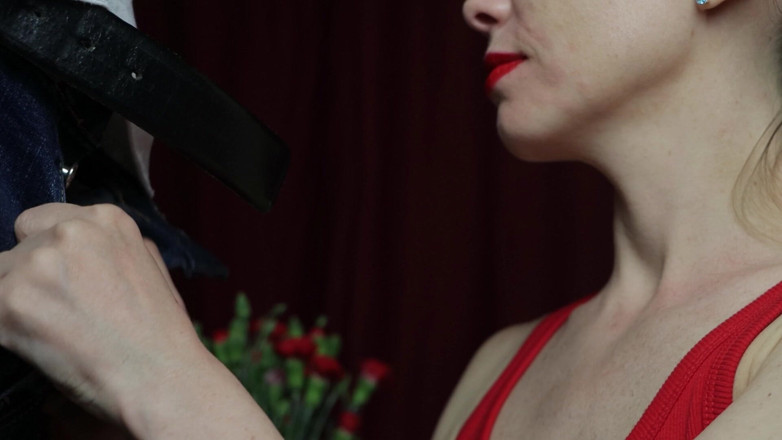 AnnaHomeMix: Sensitive Blowjob with Red Lipstick. Fuck with Ending in Pussy...