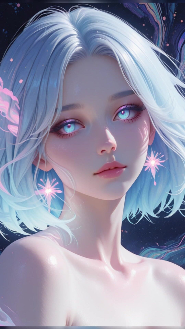 VelvetInk Studio: Aesthetic Ai Art: Eteryczne nagie portrety w neonowych snach