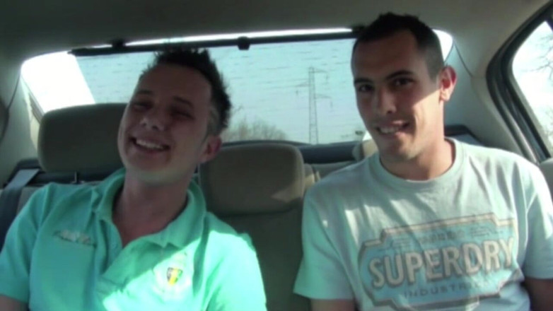 Crunch Boy: Twink fucked in the car by his friend