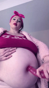 Fat Belly Button Fuck with Toy