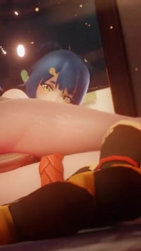 Xiangling Gets Her Ass Penetrated on the Kitchen's Floor First Time Anal Genshin Impact Porn Aether