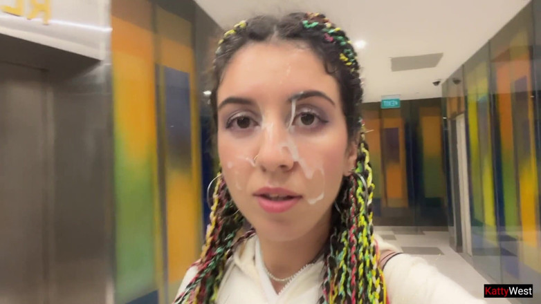 Katty West: Crazy Cumwalk in Shopping Mall