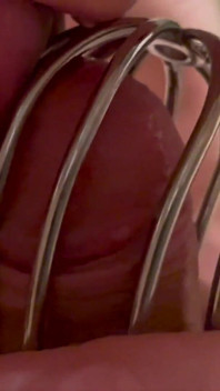 Chastity Belt First Time on His Dick and