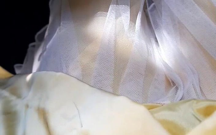 Naomisinka: Satin Silk Gold Dress Masturbation Cum