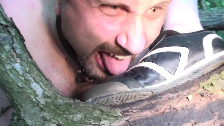 Foot Girls: Slave licks clean dirty shoes