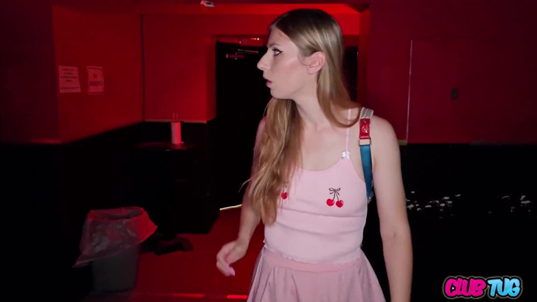 Club Tug: Innocent Winter Flynn Jerks in Adult Theater!