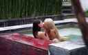 Pussy Land: Two beauty lesbian babes in pool