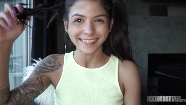 BadStepFamilyPov: Sadie Pop 1, cute and petite teen likes her stepdaddy's cock