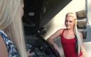 Pervy Studio: Blonde lesbian mechanic is after this slut