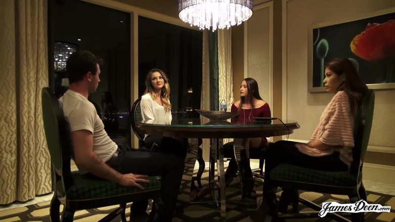 James Deen: Avi Love, Bambi, Sami Parker in reverse gangbang action with...