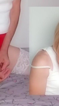 Sexy Crossdresser White Stockings Cum