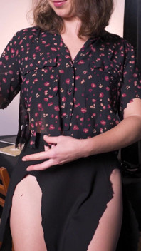 Hot Secretary Rips Clothes off Till She Almost Naked