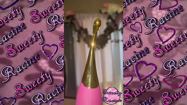 Sweety Racine: Murzynka SSBBW cieszy ciemną cipkę z Clit Vibe