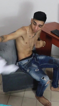 Real Amateur Sex, My Handsome Stepbrother Goes to His Room and I See That He Touches His Penis