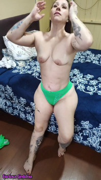 Curious Goddess - Hot Brunette Wearing Only a Towel, Very Horny