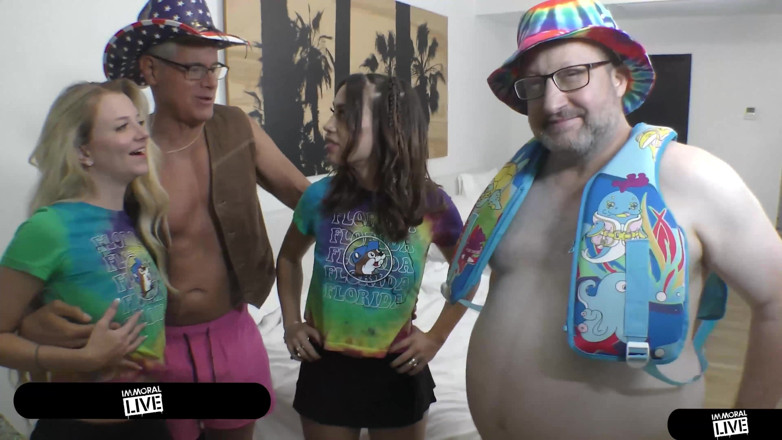 Immoral Live: Crazy Cowboy’s Memorial Day Threesome W Petite Princess Laya Rae &...