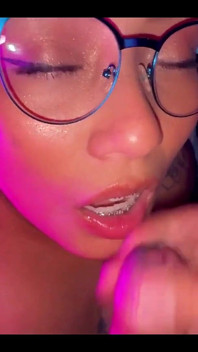 Sensual Blowjob with Deep Throat and Cum on the Face of My Slutty Girlfriend
