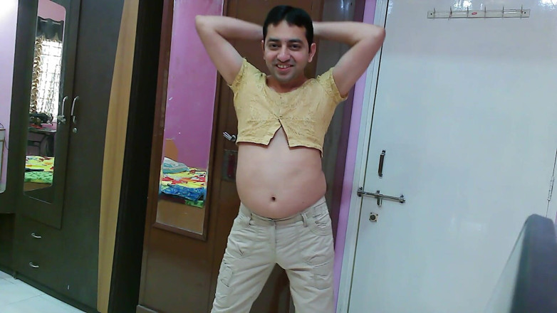 Cute & Nude Crossdresser: Cute sissy crossdresser femboy Sweet Lollipop in a top and...