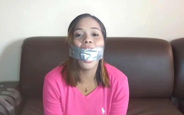 Selfgags Latina Bondage: Duct Tape Cleave Gagged Beauty Has Sensitive Gag Reflex!