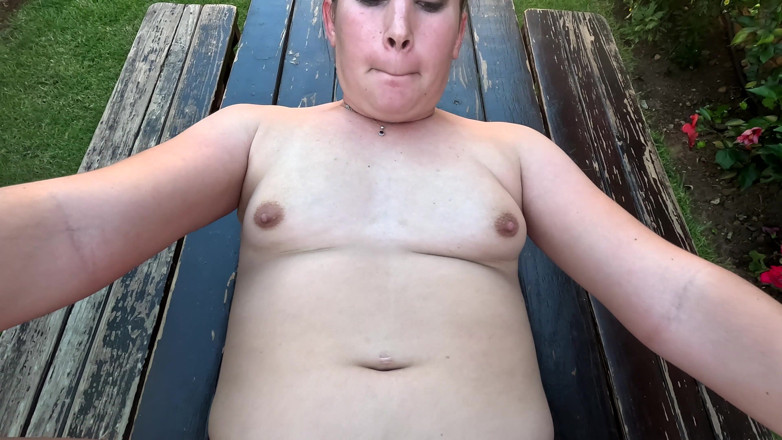 domslutfucker: Chubby Whore Gets Her Pussy Creamed with Cum Outdoors