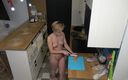 Milfs and Teens: Completely Naked Teen Is Making Breakfast in the Kitchen