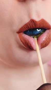 Asmr Video: Lipstick, Mesh Gloves and Lollipop