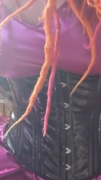 Shemale in Pvc Dress Using an Xl Dildo From johnthomastoys