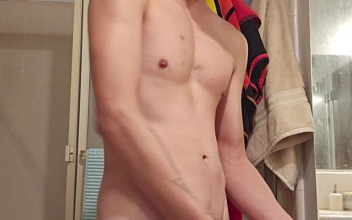 Z twink: Cumshot Before the Shower to Let off Stream