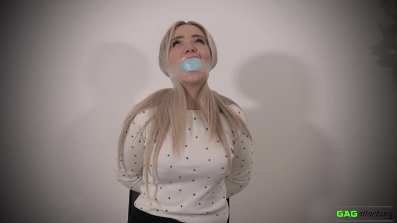 Gag Attack: Aubrey - clear tape gags