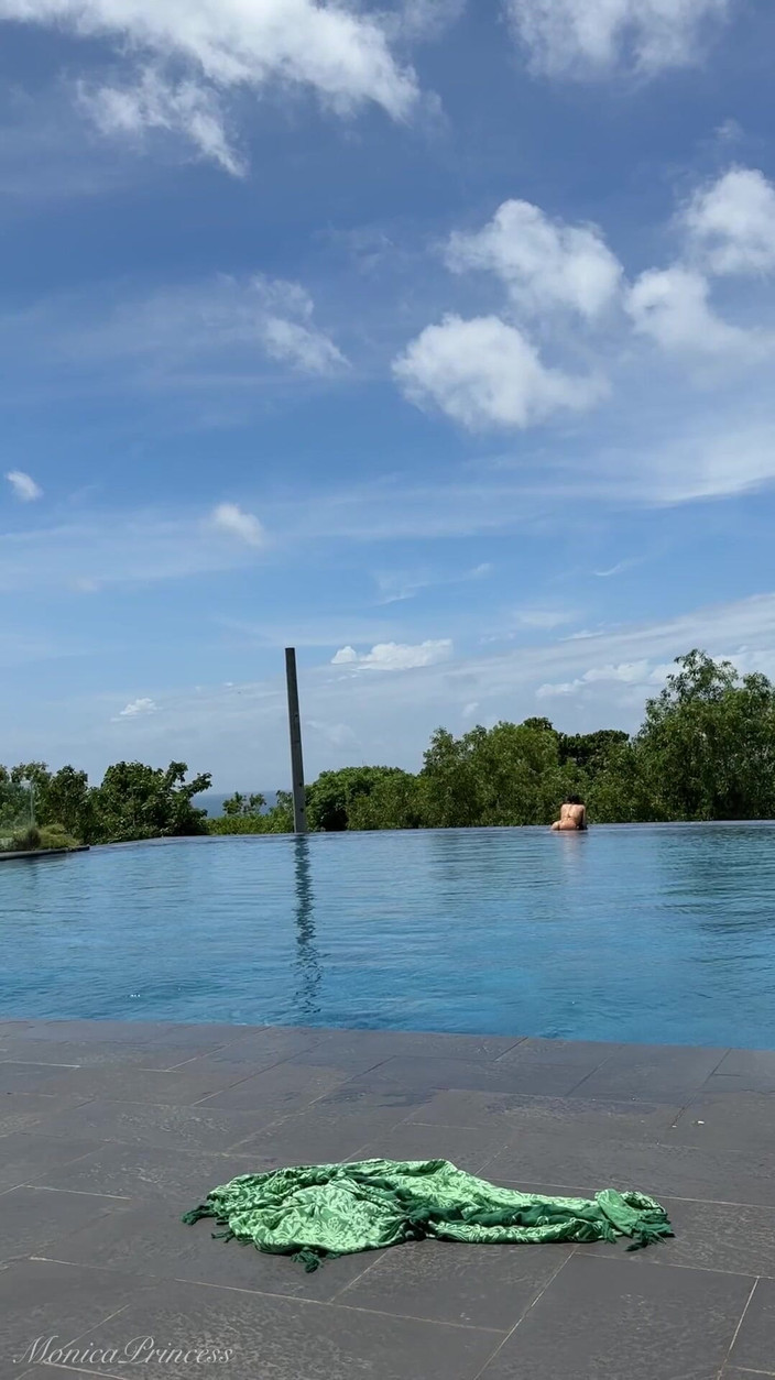 Princess Monica: Teasing at the Pool in Micro Bikini, Swimming