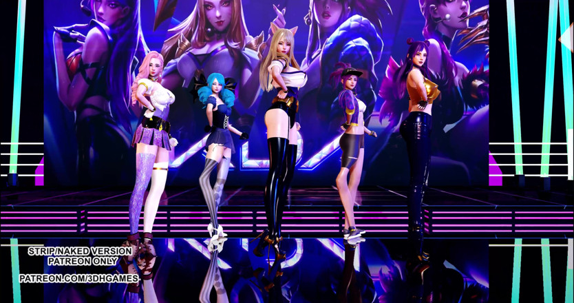 3D-Hentai Games: Gfriend - Ahri, Akali, Seraphine, Kaisa, Gwen danse kpop sexy